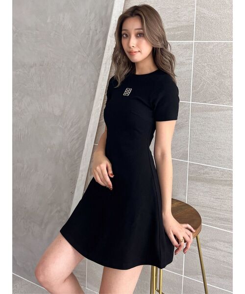 GYDA（ジェイダ）の「GYGYスウェットフレアワンピース（ワンピース・レディース・ブラック/オフホワイト・FREE）」の2枚目の写真