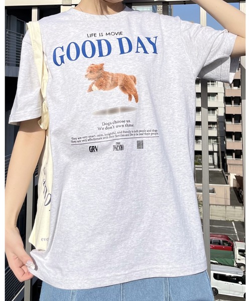 spiritoso(スピリトーゾ)の「【spiritoso】GOOD DAY シートプリントTシャツ (CP)(Tシャツ/カットソー・レディース・ホワイト/オートミール/ライトパープル・M/L)」の3枚目の写真