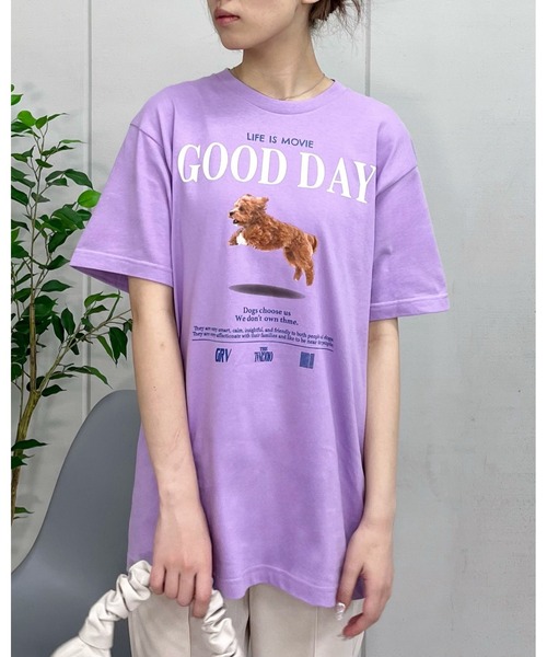 spiritoso(スピリトーゾ)の「【spiritoso】GOOD DAY シートプリントTシャツ (CP)(Tシャツ/カットソー・レディース・ホワイト/オートミール/ライトパープル・M/L)」の1枚目の写真