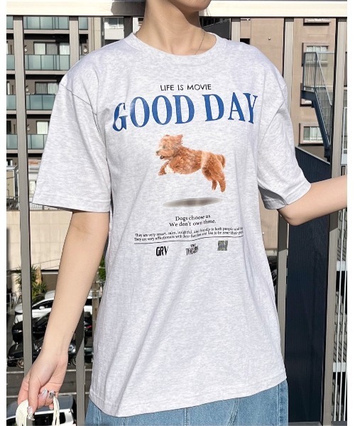 spiritoso(スピリトーゾ)の「【spiritoso】GOOD DAY シートプリントTシャツ (CP)(Tシャツ/カットソー・レディース・ホワイト/オートミール/ライトパープル・M/L)」の5枚目の写真