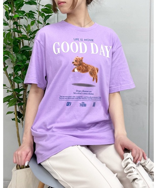 spiritoso(スピリトーゾ)の「【spiritoso】GOOD DAY シートプリントTシャツ (CP)(Tシャツ/カットソー・レディース・ホワイト/オートミール/ライトパープル・M/L)」の8枚目の写真