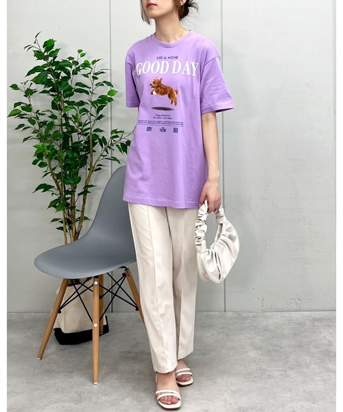 spiritoso(スピリトーゾ)の「【spiritoso】GOOD DAY シートプリントTシャツ (CP)(Tシャツ/カットソー・レディース・ホワイト/オートミール/ライトパープル・M/L)」の9枚目の写真