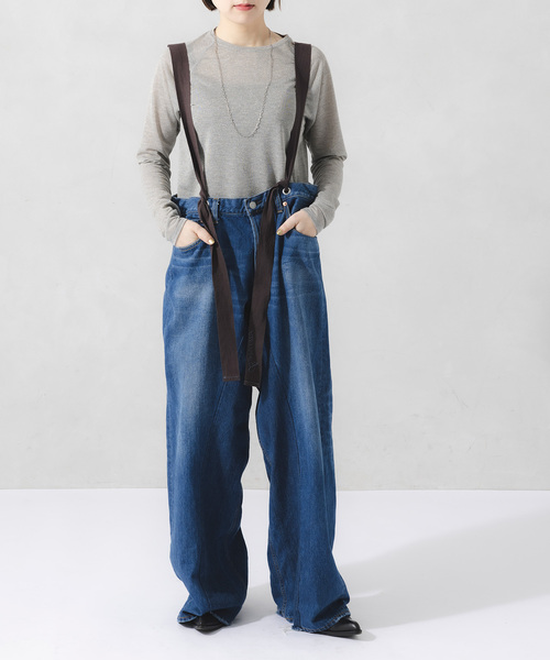 Bonum　ボナム　デニムワイドサロペット Bonum（ボナム）の「デニムワイドサロペット（サロペット