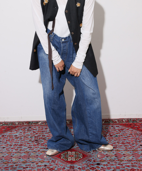Bonum（ボナム）の「デニムワイドサロペット（サロペット