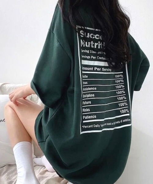 CANVAS+(キャンバスプラス)の「【CANVAS+】バックプリントルーズTシャツ(Tシャツ/カットソー・レディース・ブラック/サックスブルー/ダークグリーン/ホワイト・M)」の2枚目の写真
