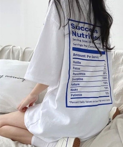 CANVAS+(キャンバスプラス)の「【CANVAS+】バックプリントルーズTシャツ(Tシャツ/カットソー・レディース・ブラック/サックスブルー/ダークグリーン/ホワイト・M)」の6枚目の写真