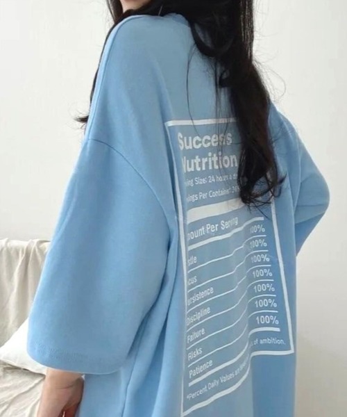 CANVAS+(キャンバスプラス)の「【CANVAS+】バックプリントルーズTシャツ(Tシャツ/カットソー・レディース・ブラック/サックスブルー/ダークグリーン/ホワイト・M)」の10枚目の写真