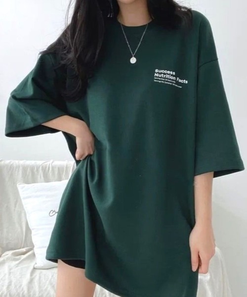 CANVAS+(キャンバスプラス)の「【CANVAS+】バックプリントルーズTシャツ(Tシャツ/カットソー・レディース・ブラック/サックスブルー/ダークグリーン/ホワイト・M)」の12枚目の写真