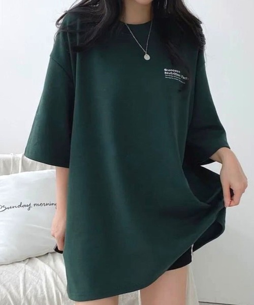 CANVAS+(キャンバスプラス)の「【CANVAS+】バックプリントルーズTシャツ(Tシャツ/カットソー・レディース・ブラック/サックスブルー/ダークグリーン/ホワイト・M)」の13枚目の写真