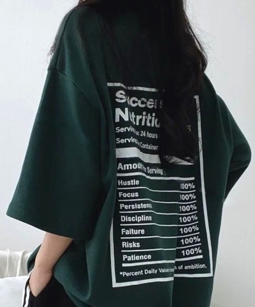 CANVAS+(キャンバスプラス)の「【CANVAS+】バックプリントルーズTシャツ(Tシャツ/カットソー・レディース・ブラック/サックスブルー/ダークグリーン/ホワイト・M)」の15枚目の写真