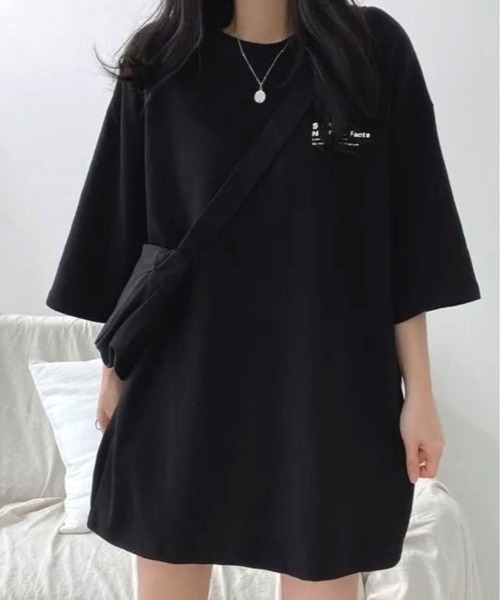 CANVAS+(キャンバスプラス)の「【CANVAS+】バックプリントルーズTシャツ(Tシャツ/カットソー・レディース・ブラック/サックスブルー/ダークグリーン/ホワイト・M)」の18枚目の写真