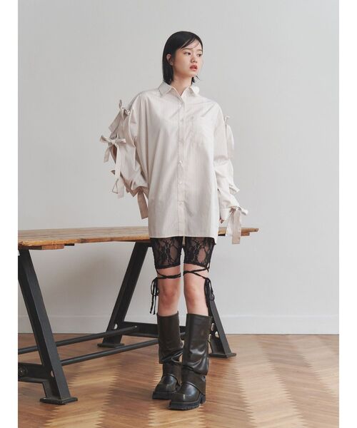 jouetie（ジュエティ）の「レースアップバイカーパンツ（その他パンツ・レディース・ブラック/オフホワイト・MEDIUM）」の4枚目の写真