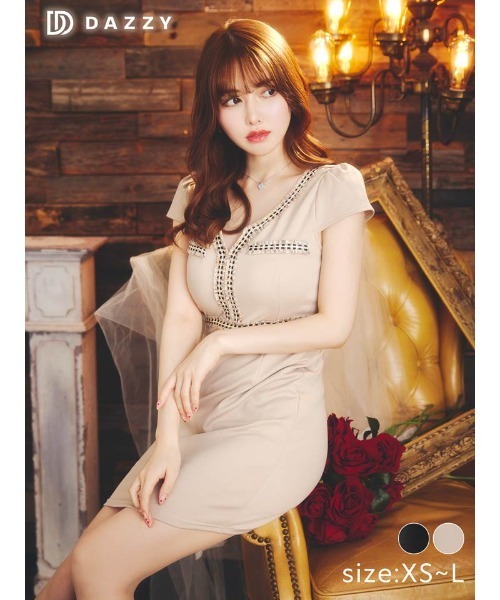 gina 韓国 シンプル 切り替え ドレス クラブ M ホワイト ミニドレス キャバドレス ワンショルダー ナイトクラブ