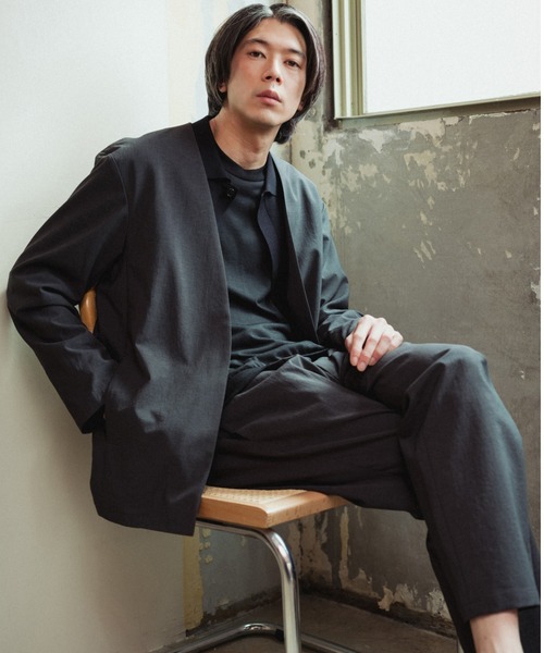 【ミスター】Adam et rope’ セットアップ ノーカラージャケット ADAM ET ROPE' セットアップ 「RIRANCHA」サマーセットアップ