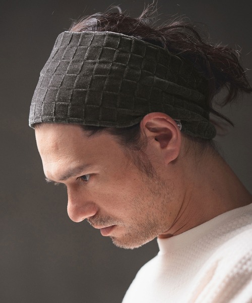 GLIMCLAP（グリムクラップ）の「mko12125- Molle yarn headband ヘアバンド（ヘアバンド・メンズ・ブラック/チャコール・FREE）」の7枚目の写真