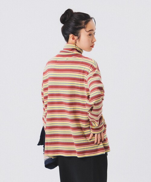 BEAMS BOY（ビームスボーイ）の「マルチ ボーダー リブ タートルネック カットソー 24AW（Tシャツ/カットソー・レディース・グレー/グリーン/イエロー・ONE SIZE）」の8枚目の写真