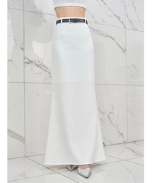 ハイウエストベルトマキシスカート
