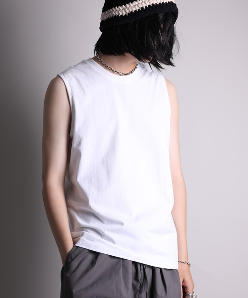 GENXDER(ノンジェンダー)の「【GENXDER】ゆったりシルエットのノースリーブTシャツ (SS)(タンクトップ・メンズ・ブラック/ホワイト・LARGE/X-LARGE/XX-LARGE)」の11枚目の写真