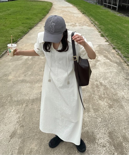 lawgy（ラウジー）の「embroidery logo cap / エンブロイダリーロゴキャプ（キャップ・レディース・アイボリー/ブラック/チャコールグレー・FREE）」の9枚目の写真