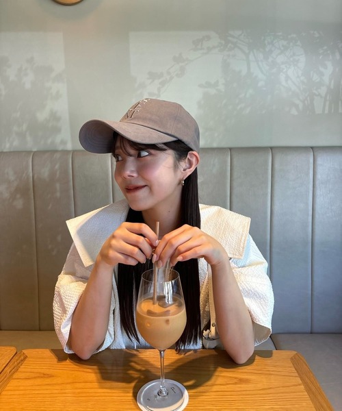 lawgy（ラウジー）の「embroidery logo cap / エンブロイダリーロゴキャプ（キャップ・レディース・アイボリー/ブラック/チャコールグレー・FREE）」の16枚目の写真