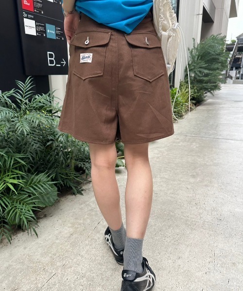 nemne store(ネンネストア)の「《低身長サイズあり》配色ステッチハーフパンツ(その他パンツ・レディース・アイボリー/ブラウン・MEDIUM/SMALL)」の5枚目の写真
