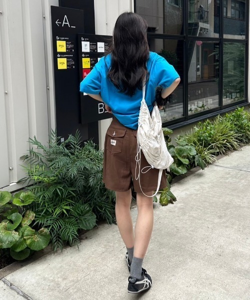 nemne store(ネンネストア)の「《低身長サイズあり》配色ステッチハーフパンツ(その他パンツ・レディース・アイボリー/ブラウン・MEDIUM/SMALL)」の6枚目の写真