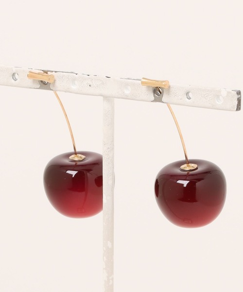 Port（ポート）の「【 Port / ポート 】 クリア さくらんぼ ピアス / チェリー #_（ピアス（両耳用）・レディース・ピンク/レッド/ボルドー・FREE）」の10枚目の写真