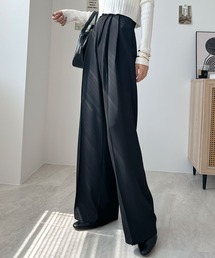 ベルトいらない丈長めのモードな雰囲気◎テープベルトタックスラックス