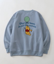 【Disney/ディズニー】アートワークデザイン 裏起毛 サガラ刺繍 クルーネック スウェット トレーナー