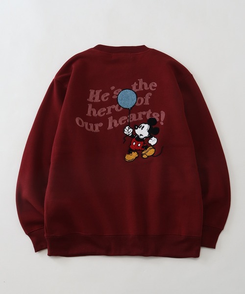 Disney(ディズニー)の「【Disney/ディズニー】アートワークデザイン 裏起毛 サガラ刺繍 クルーネック スウェット トレーナー(スウェット・レディース・オートミール/ダークグレー/ワインレッド/サックスブルー・M/L)」の4枚目の写真