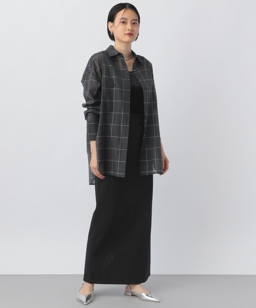 A part by（アパートバイ）の「シアーオーバーシャツ（シャツ/ブラウス・レディース・ライトグレー/ピンク/ダークブラウン/チャコールグレー・FREE）」の6枚目の写真