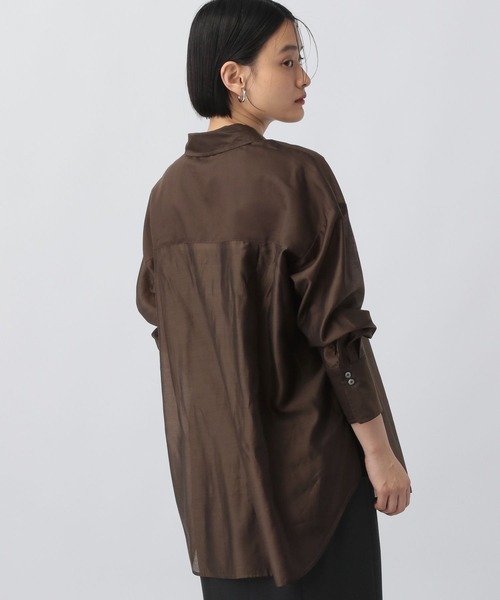 A part by（アパートバイ）の「シアーオーバーシャツ（シャツ/ブラウス・レディース・ライトグレー/ピンク/ダークブラウン/チャコールグレー・FREE）」の17枚目の写真
