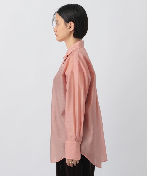 A part by（アパートバイ）の「シアーオーバーシャツ（シャツ/ブラウス・レディース・ライトグレー/ピンク/ダークブラウン/チャコールグレー・FREE）」の19枚目の写真