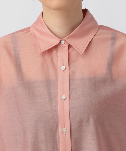 A part by（アパートバイ）の「シアーオーバーシャツ（シャツ/ブラウス・レディース・ライトグレー/ピンク/ダークブラウン/チャコールグレー・FREE）」の21枚目の写真