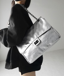 me+em select | ※※【 3color 】2WAY チェーンフェイクレザーフラップショルダーバッグ / 2WAY chain fake leather flap shoulder bag(ショルダーバッグ)