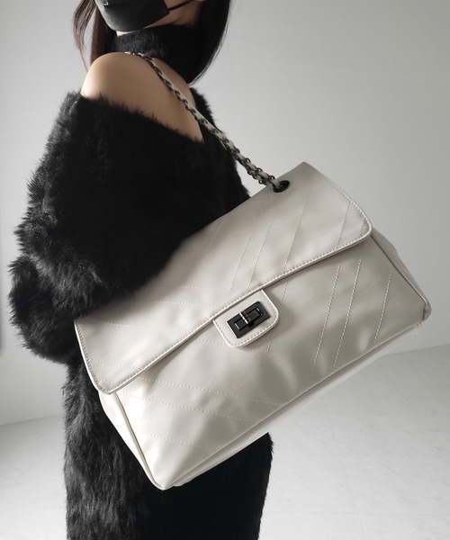 DUNE LONDON★フェイクレザー チェーン ショルダーバッグ★黒★ 3color 】2WAY チェーンフェイクレザーフラップショルダー