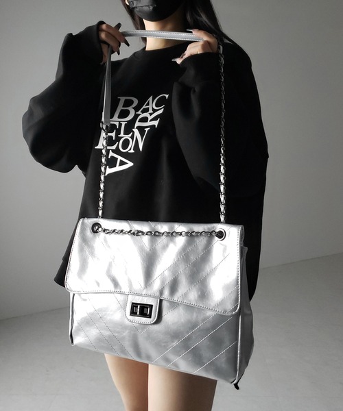 カラバリ Brynn Shoulder Bag フェイクレザー ショルダーバッグ 3color 】2WAY チェーンフェイクレザーフラップショルダー
