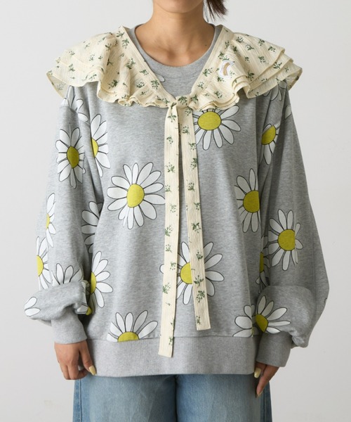 HELLO.SANFRANCISCO（ハローサンフランシスコ）の「【HELLO.SANFRANCISCO】フラワープリントマルチウェイフリルベルト（付け襟・レディース・アイボリー・ONESIZE）」の15枚目の写真