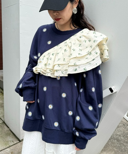 HELLO.SANFRANCISCO（ハローサンフランシスコ）の「【HELLO.SANFRANCISCO】フラワープリントマルチウェイフリルベルト（付け襟・レディース・アイボリー・ONESIZE）」の2枚目の写真