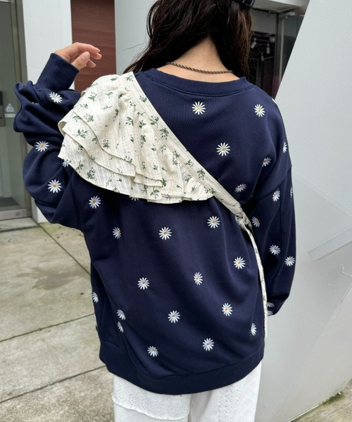 HELLO.SANFRANCISCO（ハローサンフランシスコ）の「【HELLO.SANFRANCISCO】フラワープリントマルチウェイフリルベルト（付け襟・レディース・アイボリー・ONESIZE）」の4枚目の写真