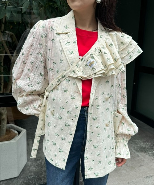 HELLO.SANFRANCISCO（ハローサンフランシスコ）の「【HELLO.SANFRANCISCO】フラワープリントマルチウェイフリルベルト（付け襟・レディース・アイボリー・ONESIZE）」の7枚目の写真