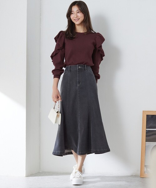 ANY SIS（エニィスィス）の「【洗える】ナローデニム スカート（デニムスカート・レディース・ブラック系/ネイビー系・2/1/3）」の7枚目の写真