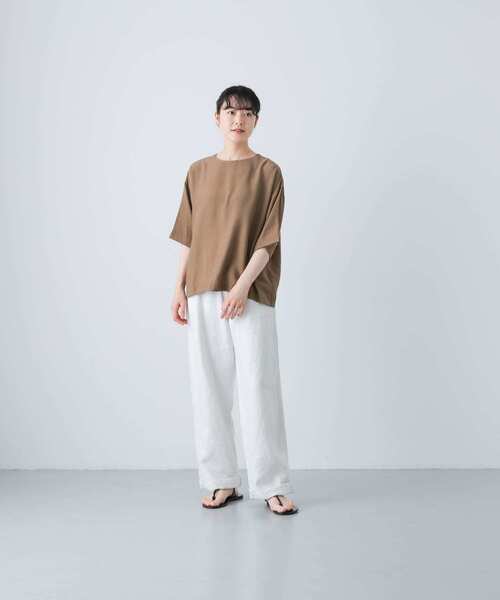 かぐれ（カグレ）の「フィブリルタフタプルオーバー（Tシャツ/カットソー・レディース・キャメル/ブラック・FREE）」の17枚目の写真