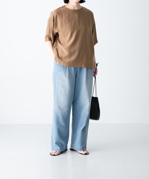 かぐれ（カグレ）の「フィブリルタフタプルオーバー（Tシャツ/カットソー・レディース・キャメル/ブラック・FREE）」の14枚目の写真