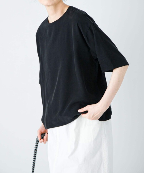 かぐれ（カグレ）の「フィブリルタフタプルオーバー（Tシャツ/カットソー・レディース・キャメル/ブラック・FREE）」の6枚目の写真