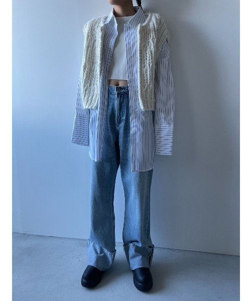 AIC.（エーアイシー）の「ショートレングスロンティー（Tシャツ/カットソー・レディース・ネイビー/ダークブラウン/バーガンディー/ホワイト系/チャコールグレー/ブラック・FREE）」の15枚目の写真