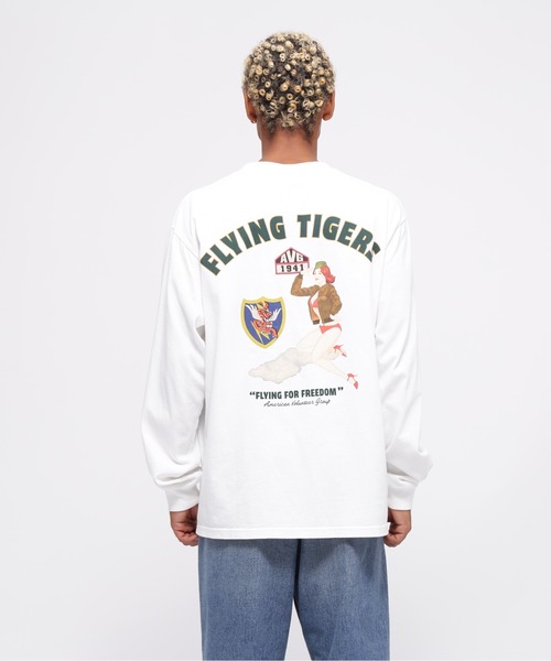 AVIREX(アヴィレックス)の「LONGSLEEVE T-SHIRT "FLYING TIGERS" / 長袖Tシャツ "フライングタイガース" / AVIREX / アヴィレックス(Tシャツ/カットソー・メンズ・ブラック/ホワイト/その他18・XX-LARGE/X-LARGE/LARGE/MEDIUM/M/2XL/L/XL)」の9枚目の写真