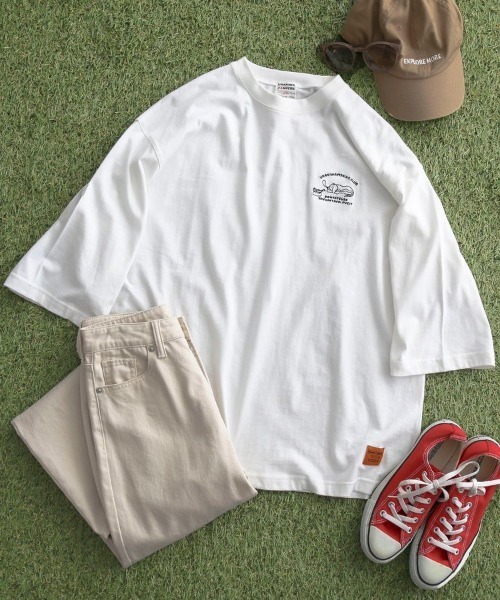 CRAFT STANDARD BOUTIQUE（クラフトスタンダードブティック）の「【ユニセックス】URANIWA CAMPERS/ フィッシングTEE（Tシャツ/カットソー・レディース・ブラック/グレイッシュベージュ/オフホワイト・M/L/XL）」の2枚目の写真