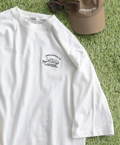 CRAFT STANDARD BOUTIQUE（クラフトスタンダードブティック）の「【ユニセックス】URANIWA CAMPERS/ フィッシングTEE（Tシャツ/カットソー・レディース・ブラック/グレイッシュベージュ/オフホワイト・M/L/XL）」の4枚目の写真