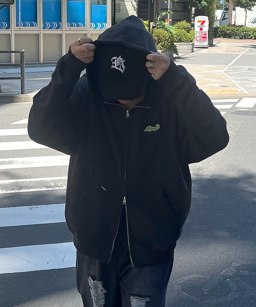 Labordi（ラボード）の「ワンポイントロゴ刺繍 ビッグシルエット ダブルジップアップパーカー フーディー（パーカー・メンズ・チャコールグレー/アッシュグレー/ブラック・M/L）」の7枚目の写真